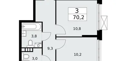 Apartamento 3 habitaciones en poselenie Sosenskoe, Rusia