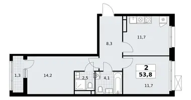 Appartement 2 chambres dans Postnikovo, Fédération de Russie