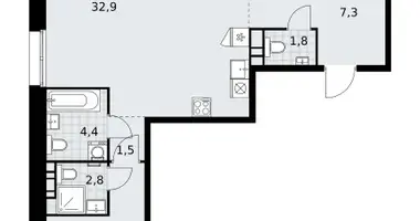 Apartamento 3 habitaciones en poselenie Sosenskoe, Rusia