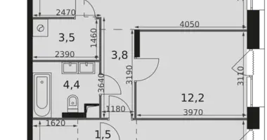 Apartamento 2 habitaciones en Rostokino District, Rusia