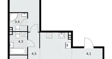 3 room apartment in Postnikovo, Russia