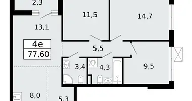 Apartamento 4 habitaciones en Vsevolozhsk, Rusia