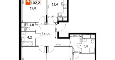 Apartamento 4 habitaciones en Razvilka, Rusia