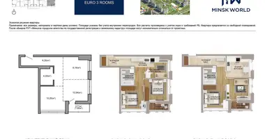 Apartamento 2 habitaciones en Minsk, Bielorrusia