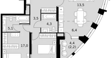 Apartamento 4 habitaciones en North-Western Administrative Okrug, Rusia