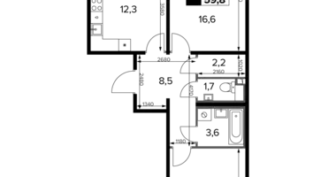 Appartement 2 chambres dans Khimki, Fédération de Russie