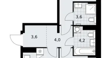 2 room apartment in Kommunarka, Russia