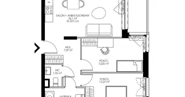 Apartamento 3 habitaciones en Varsovia, Polonia