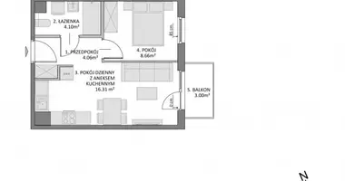 Apartamento 2 habitaciones en Danzig, Polonia