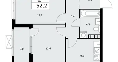 Apartamento 2 habitaciones en poselenie Sosenskoe, Rusia