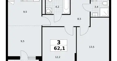 Apartamento 3 habitaciones en Postnikovo, Rusia