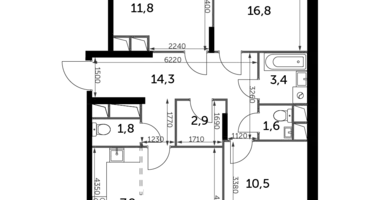 Apartamento 5 habitaciones en Razvilka, Rusia