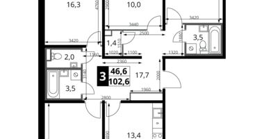 Appartement 3 chambres dans Khimki, Fédération de Russie