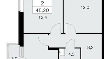 Apartamento 2 habitaciones en poselenie Sosenskoe, Rusia