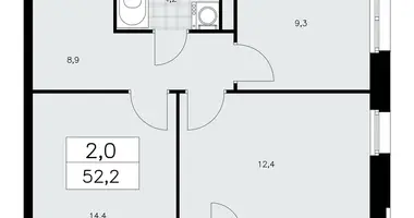 Apartamento 2 habitaciones en poselenie Sosenskoe, Rusia