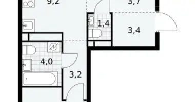 Apartamento 3 habitaciones en poselenie Sosenskoe, Rusia