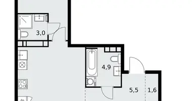 Apartamento 3 habitaciones en Moscú, Rusia