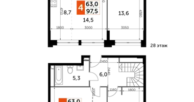 Wohnung 4 Zimmer in Nordwestlicher Verwaltungsbezirk, Russland