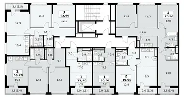 Apartamento 1 habitación en Vnukovo, Rusia