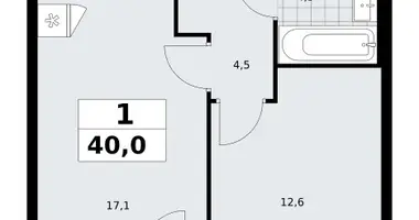 Wohnung 1 zimmer in Troizk, Russland
