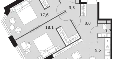 Apartamento 3 habitaciones en Konkovo District, Rusia