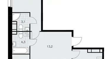 Apartamento 3 habitaciones en poselenie Sosenskoe, Rusia