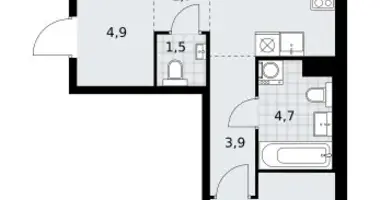 Apartamento 2 habitaciones en Troitsk, Rusia