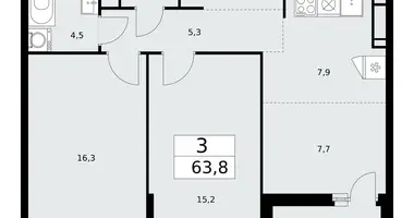 Appartement 3 chambres dans Moscou, Fédération de Russie