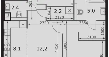 Apartamento 2 habitaciones en North-Western Administrative Okrug, Rusia