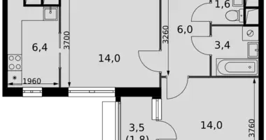 Appartement 2 chambres dans Razvilka, Fédération de Russie