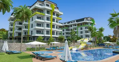 2 room apartment with balcony, with air conditioning, with sea view in Karakocali, Turkey