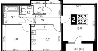 Apartamento 2 habitaciones en Leninsky District, Rusia