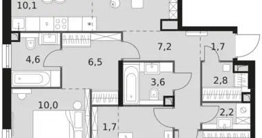 Apartamento 4 habitaciones en Moscú, Rusia