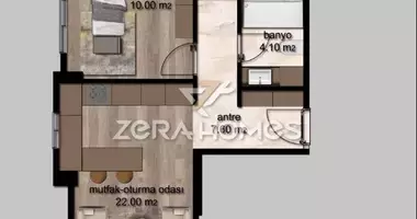 Квартира 2 комнаты с парковкой, с лифтом, с бассейном в Аланья, Турция