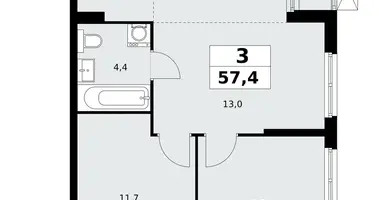 3 room apartment in poselenie Sosenskoe, Russia