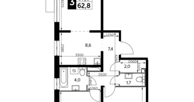 3 room apartment in Leninsky District, Russia