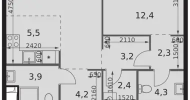 Apartamento 2 habitaciones en North-Western Administrative Okrug, Rusia