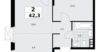 Appartement 2 chambres dans South-Western Administrative Okrug, Fédération de Russie