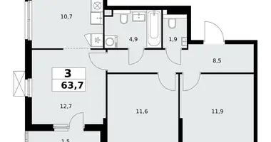 Appartement 3 chambres dans poselenie Sosenskoe, Fédération de Russie