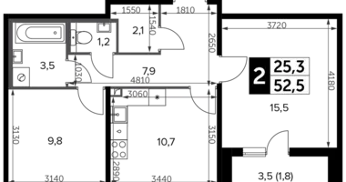 Appartement 2 chambres dans Leninsky District, Russie