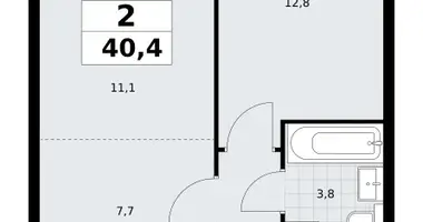 Apartamento 2 habitaciones en Postnikovo, Rusia