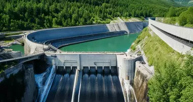 Working hydroelectric power plant, Bosnia and Herzegovina in Karanovac, Bosnien und Herzegowina