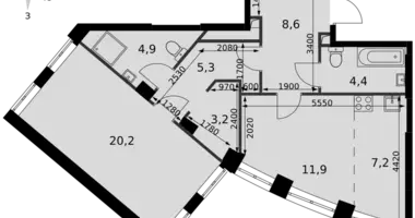 Mieszkanie 1 pokój w North-Western Administrative Okrug, Rosja