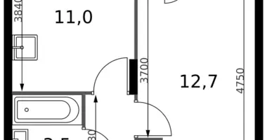 1 room apartment in Sapronovo, Russia