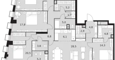 Apartamento 5 habitaciones en North-Western Administrative Okrug, Rusia