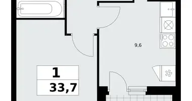 Apartamento 1 habitación en Moscú, Rusia