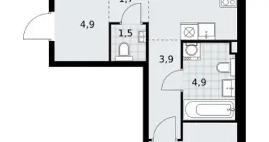 Wohnung 2 zimmer in Troizk, Russland