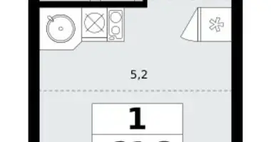 Квартира 1 комната в Москва, Россия