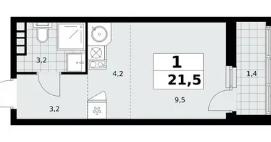 Appartement 1 chambre dans Moscou, Fédération de Russie