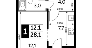 Kawalerka 1 pokój w Nekrasovka District, Rosja